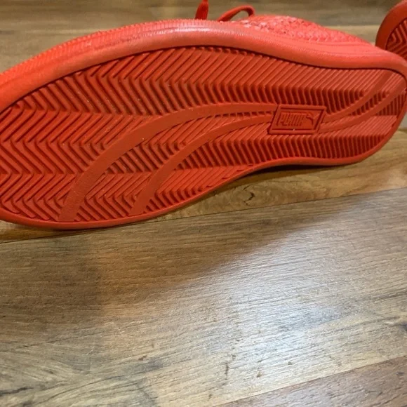 Y2K Era Red Leather Look Streetwear Casual Gym Sneakers 8 Men’s/10 Women's Shoes - Picture 2 of 7